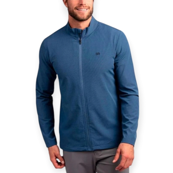 Travis Mathew Men's Road Soda Zip Up Jacket Blue Golf Outdoors XXL - Picture 1 of 16